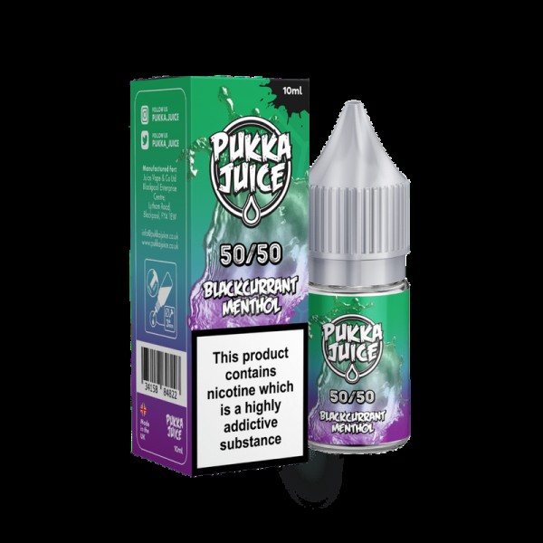 Pukka Juice Blackcurrant Menthol E-liquid 10ml